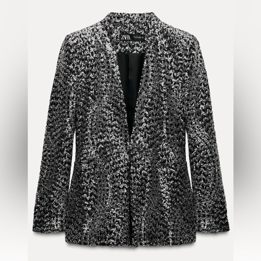 Zara sequin lapelless blazer - Picture 6 of 11